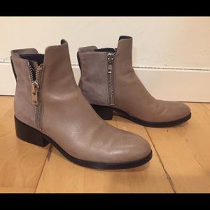 Leather & Suede Zip Up Booties